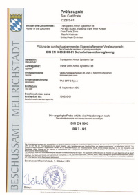 TAS BR7 Certificate